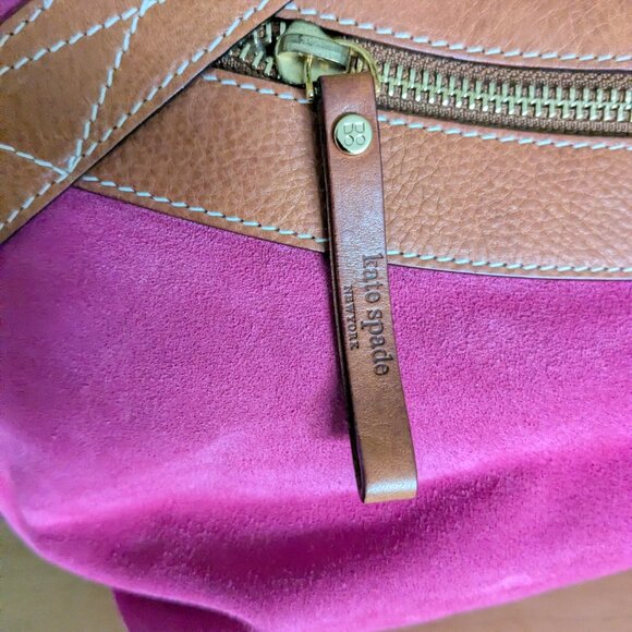 Kate Spade Hot Pink Suede Satchel Handbag - Picture 3 of 12